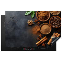 HERABDECKPLATTE - Zimt - Beton - Kaffee - Zimtstangen - Gewürze - 83x52 - Mokka, Kunststoff (83/52/0.2cm) - MuchoWow