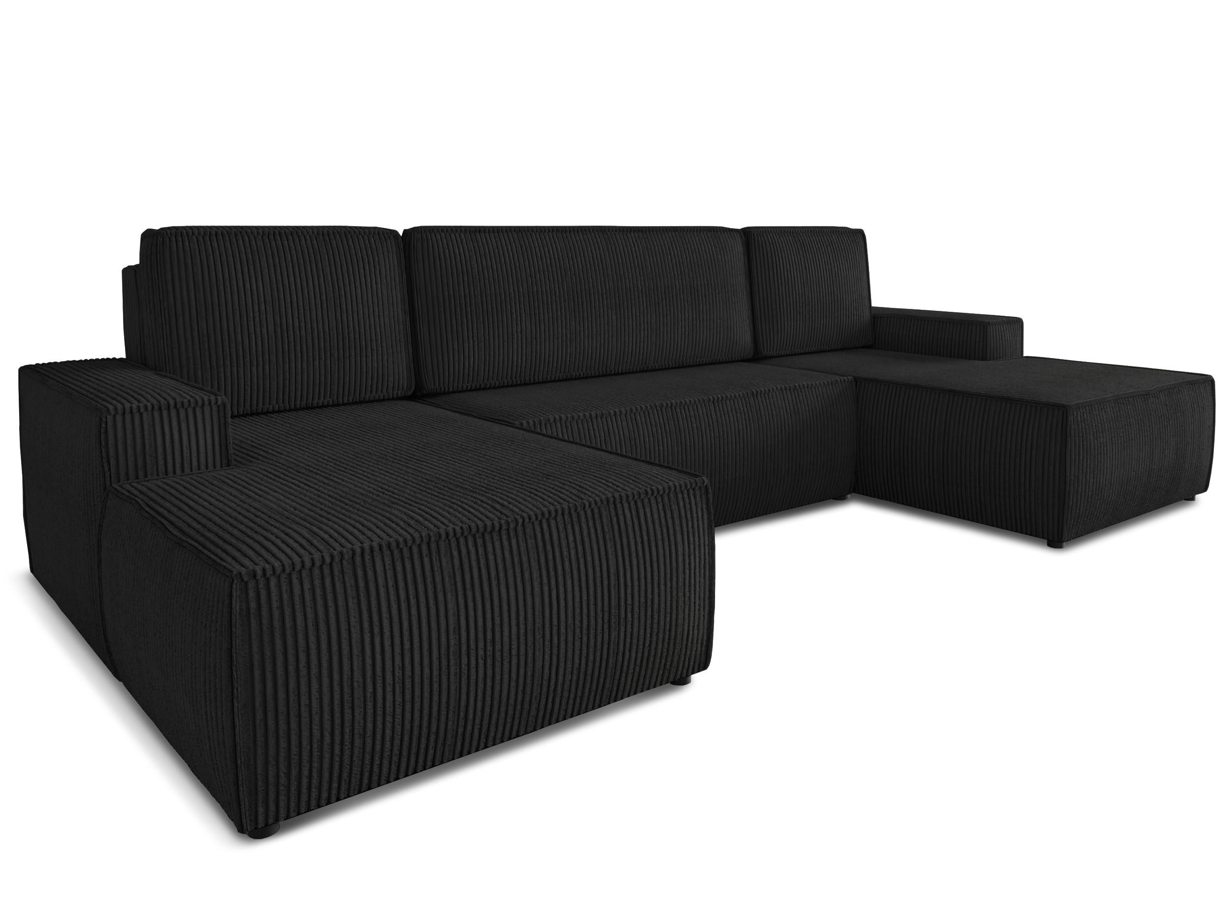 WOHNLANDSCHAFT Totti U - Schwarz, Holz/Textil (313/85/144cm) - Sofnet