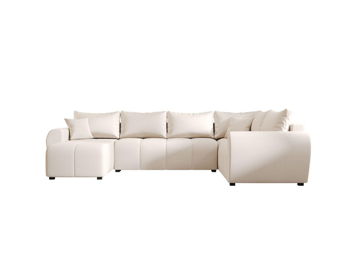WOHNLANDSCHAFT MOLISA U PLUS Cosmic 10 Rechts mit Schlaffunktion - Beige, Textil (303/82/208cm) - Bedante