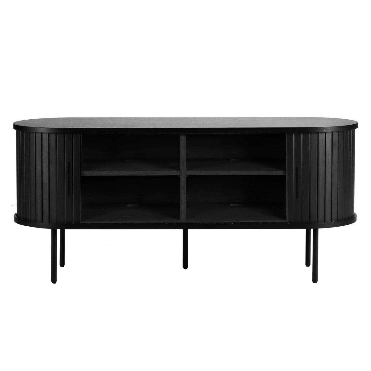 TV-MÖBEL 120 cm, Schwarz - Schwarz, Holz (40/55/120cm) - Oviala