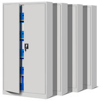 AKTENSCHRANK abschließbar 4er Set KADO 185x90x40cm Grau - Grau, Metall (90/185/40cm) - DELUKE