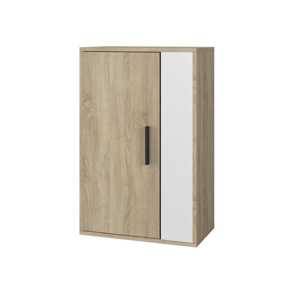 NÁSTĚNNÁ POLICE Berno Sonoma/bílá - bílá/Sonoma dub, kompozitní dřevo (50.1/78.4/28.3cm) - Vicco