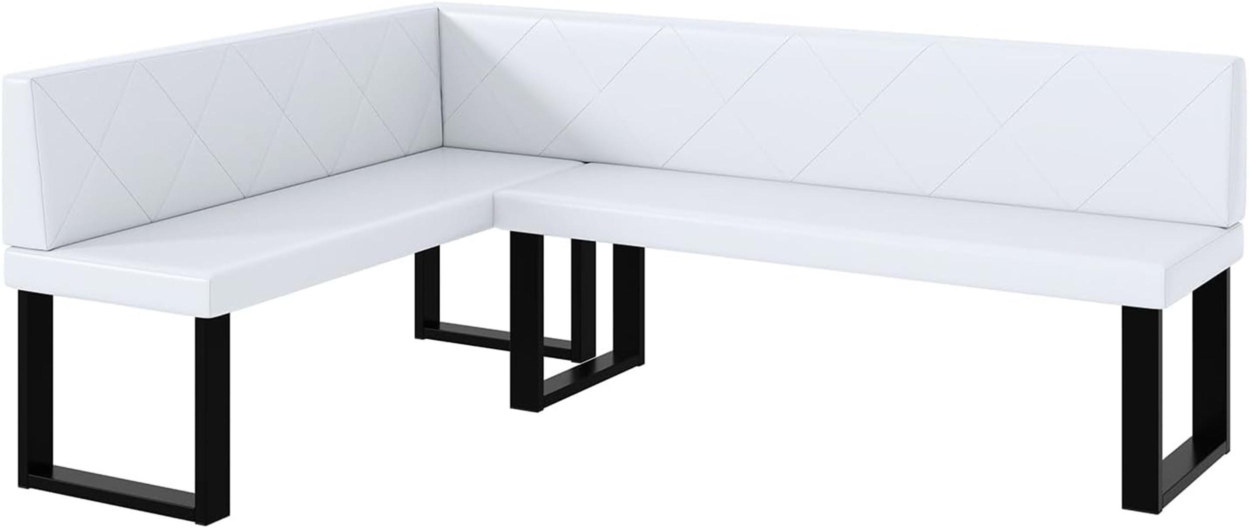 Meblini Eckbank Weiß 196x142 cm