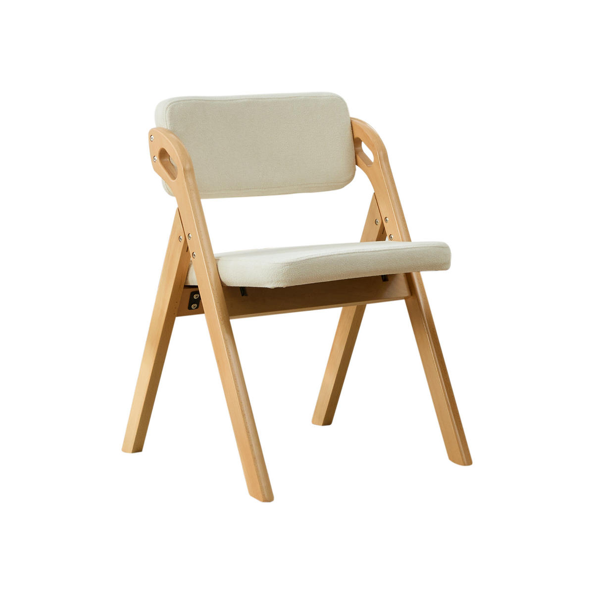 KLAPPSTUHL 2er-Set, Beige, Massivholz Buche, gepolstert - Beige, Holz (46/78/52cm)