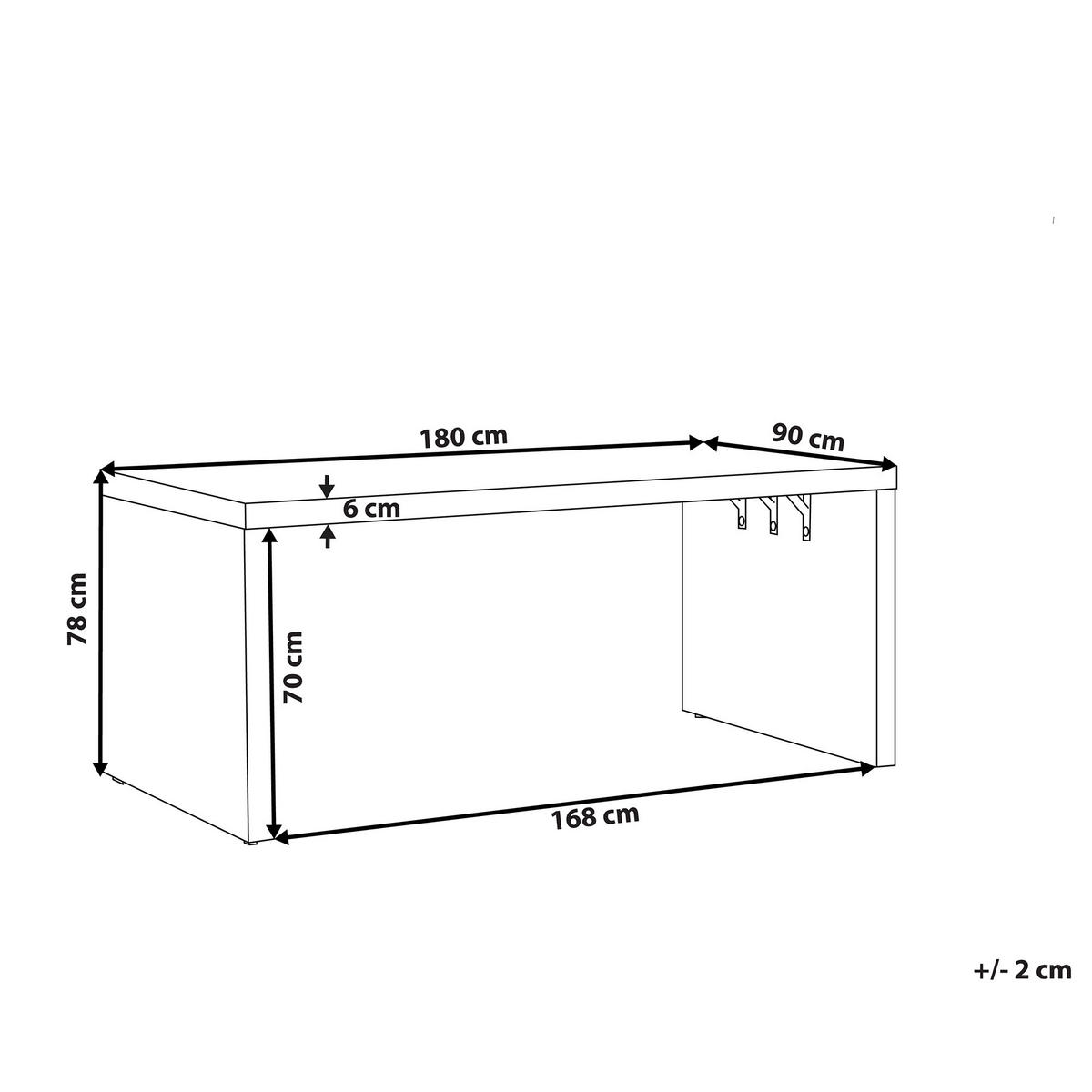 GARTENTISCH Beton grau U-Form 180/90 cm Taranto - Grau, Stein (90/108/78cm) - Beliani