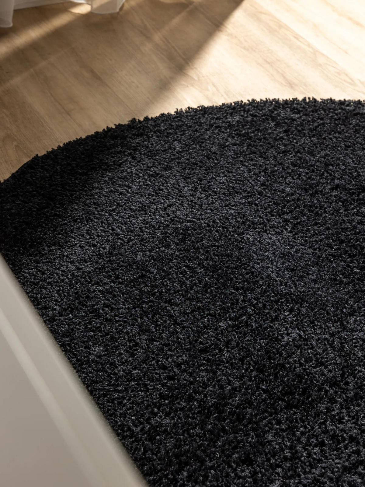 HOCHFLORTEPPICH Soho Schwarz ø 160 cm rund - Schwarz, Kunststoff (160/160cm) - benuta