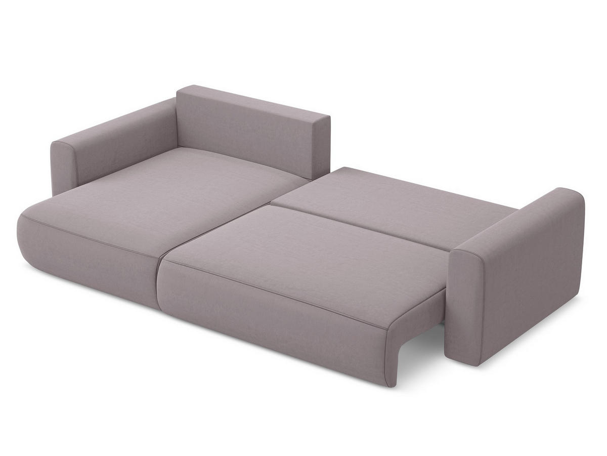 ECKSOFA mit Schlaffunktion Samt Stoff Violett - Lila/Flieder, Kunststoff/Textil (149/278cm) - Makamii
