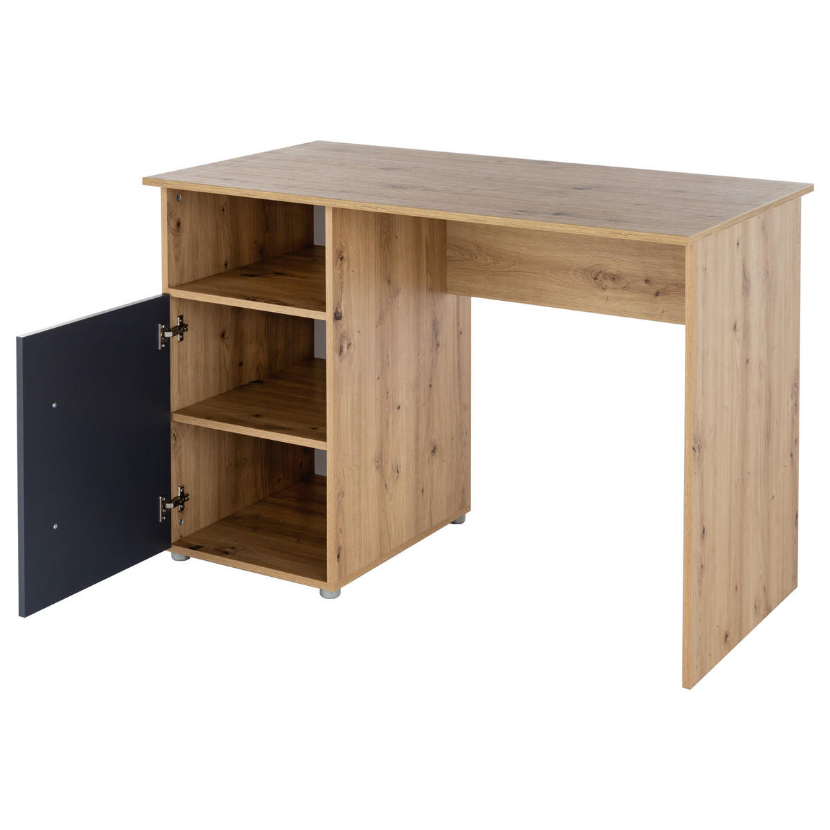 SCHREIBTISCH Alessio 115/77/60 cm mit Drehtür - Anthrazit/Silberfarben, Holzwerkstoff/Kunststoff (115/77/60cm) - arthur berndt