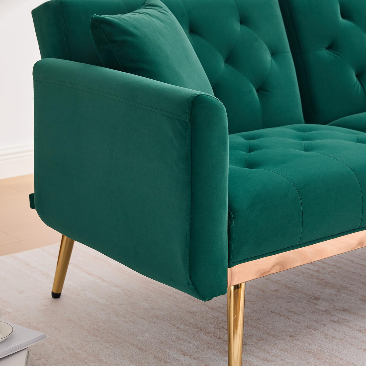 SOFA 2-Sitzer 165/72,5/75 cm Smaragd - Smaragdgrün, Textil (72.5/75/165cm)