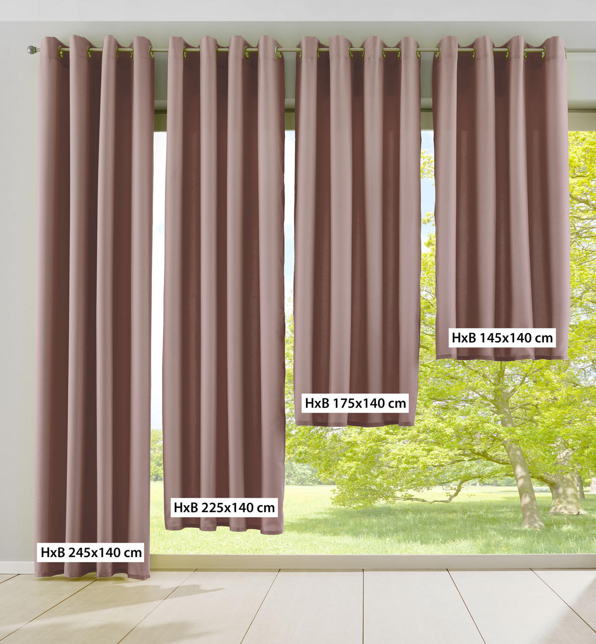 VORHANG PALERMO HxB 225x140 cm Taupe - Taupe, Textil (140/225/1cm) - Gardinenbox