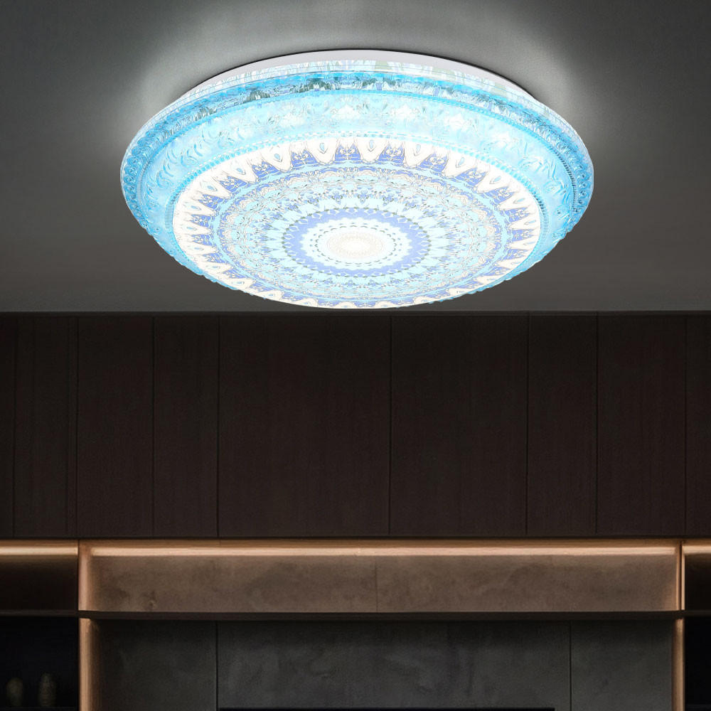 LED DECKENLEUCHTE Lazaro Blau Weiß - Blau, Metall (39/39/8.5cm) - Globo Lighting