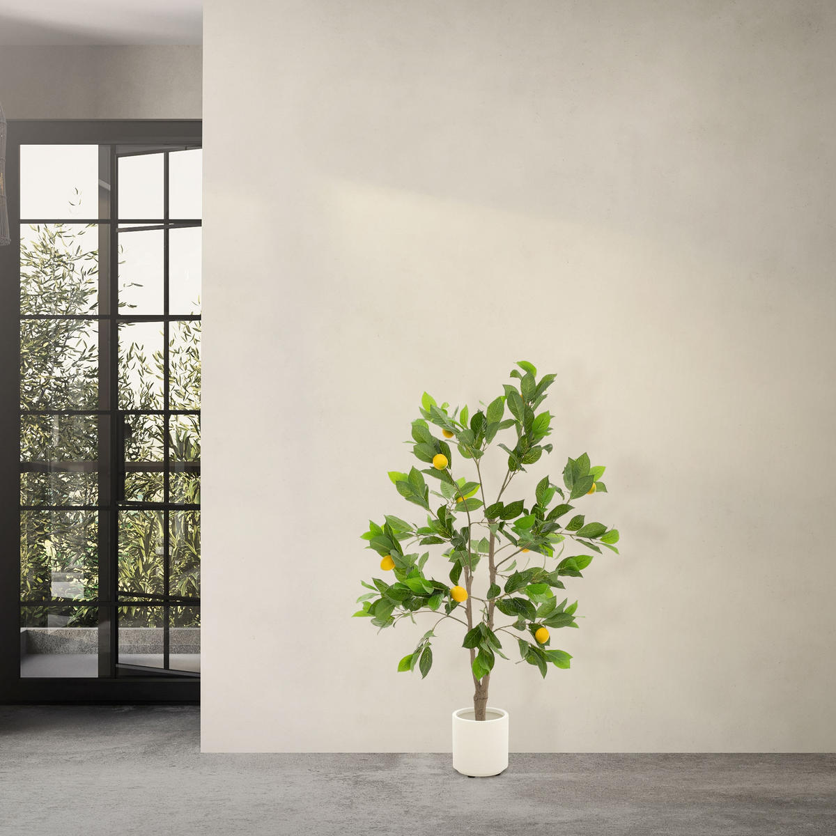 KUNSTPFLANZE Zitronenbaum 130 cm aus Kunststoff - Gelb/Grün, Kunststoff/Textil (130cm) - ML-DESIGN