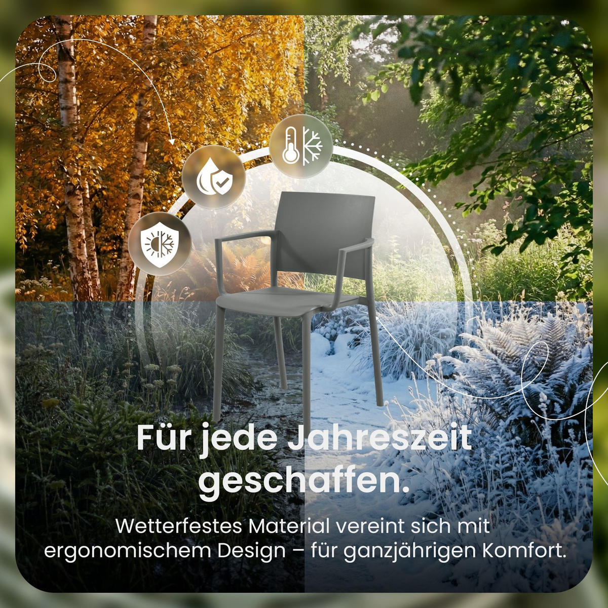GARTENSTUHL Kunststoff Dunkelgrau - Dunkelgrau, Kunststoff (57/81/52cm) - CLP
