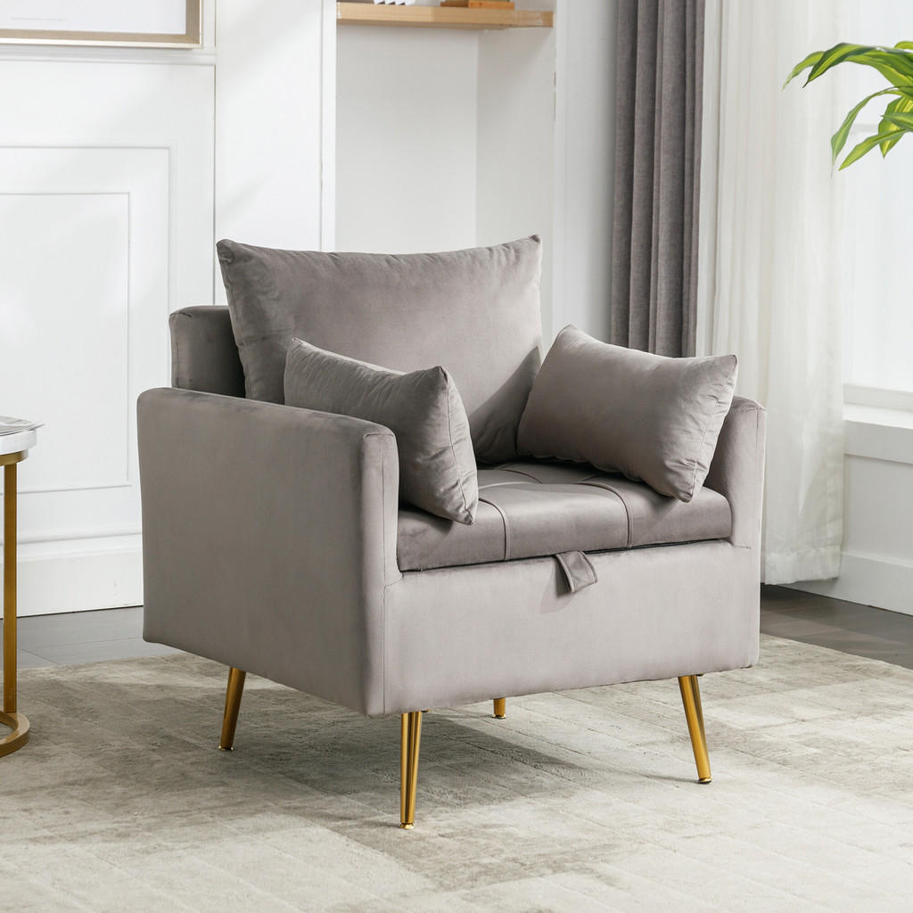Thumbnail - Urban Meuble Sessel, Grau, Metall, Textil, Rechteckig, 71x76x71 cm, Wohnzimmer, Sessel, Polstersessel