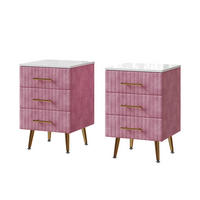 NACHTTISCH Velia Rosa 41 x 62 cm 2er Set - Pink, Holzwerkstoff (41/62/40.5cm) - Vicco