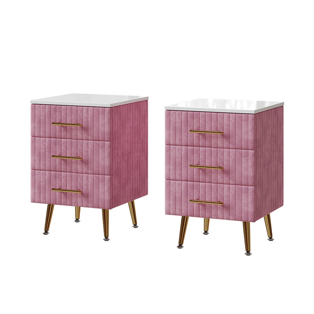 NACHTTISCH Velia Rosa 41 x 62 cm 2er Set - Pink, Holzwerkstoff (41/62/40.5cm) - Vicco