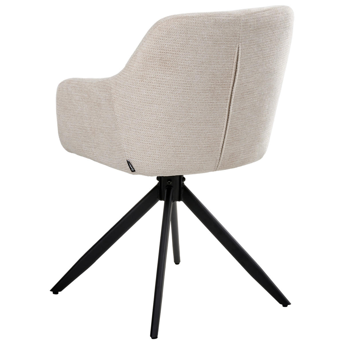JÍDELNÍ ŽIDLE 2 ks sada otočná Látka Světle béžová Likely - béžová, textil (56/85/71cm) - Beliani