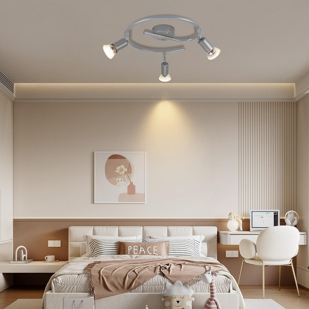 DECKENLEUCHTE Leroux 42/15/42cm - Silberfarben, Metall (42/15/42cm) - Nettlife