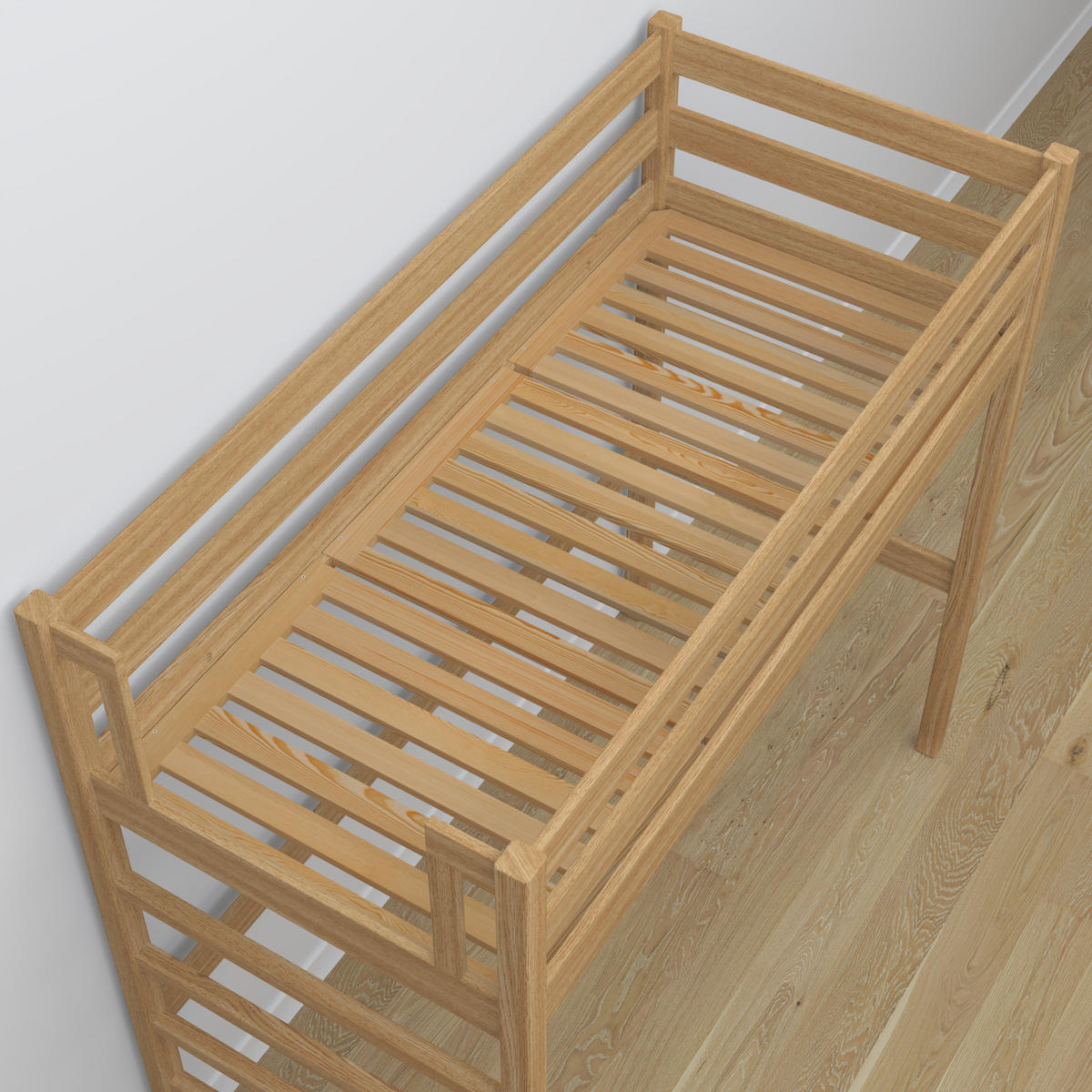 HOCHBETT N01 mit Schreibtisch Eiche Natur 90/180 - Eiche Artisan, Naturmaterialien/Holz (90/180cm) - N-Wood