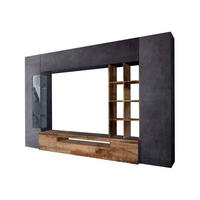 WOHNWAND Holz-Effekt Ahorn, Schiefer 40x290h192 - Schieferfarben/Ahornfarben, Holzwerkstoff (290/192/40cm) - DMORA