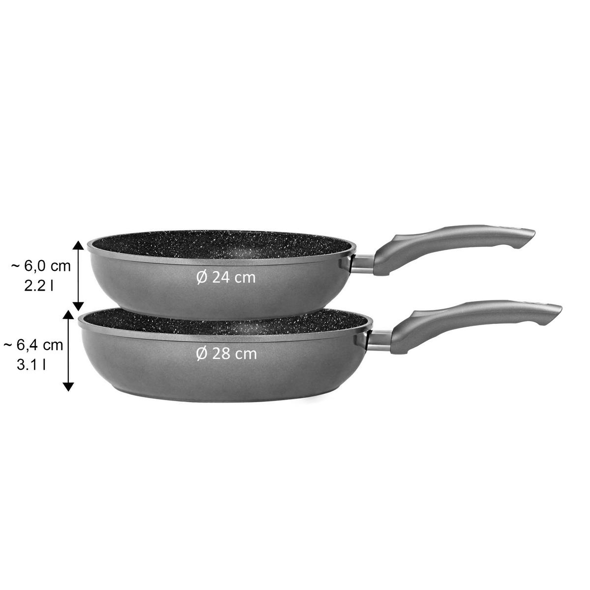 SCHMORPFANNE - Silberfarben/Grau, Metall (28cm) - Stoneline