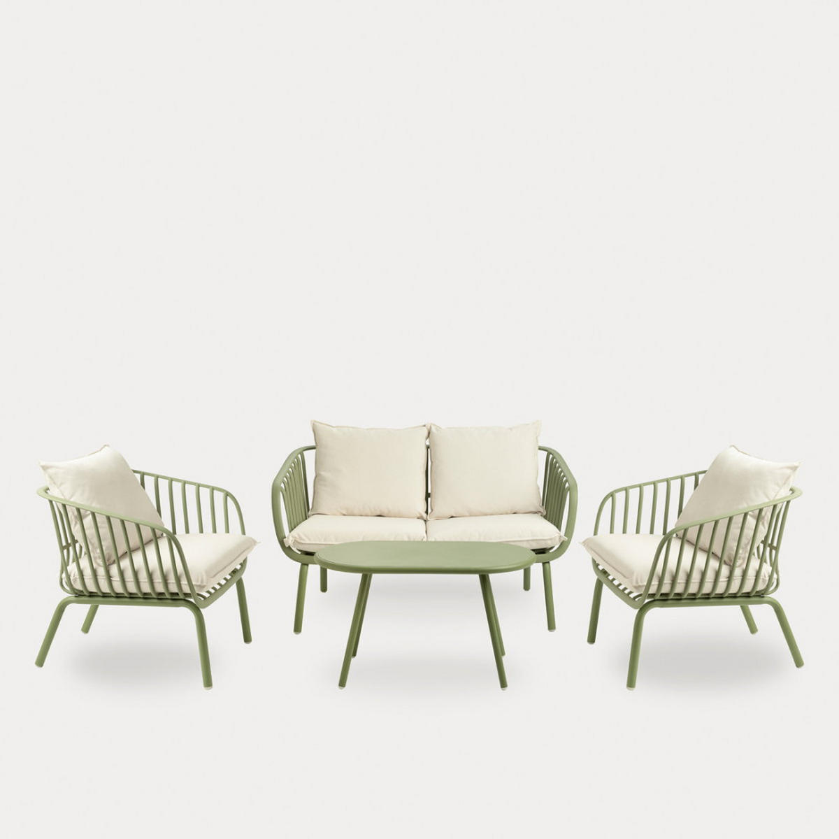 GARTENSET Madeira Grün - Grün, Metall - Kenay Home