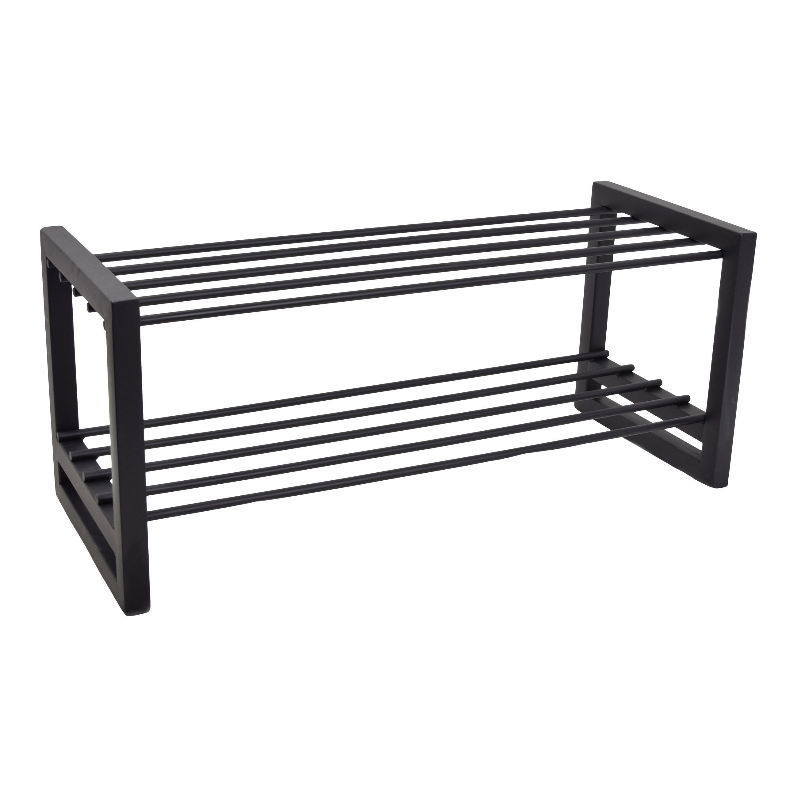 SCHUHABLAGE Flur Schwarz - Schwarz, Metall (70/30/28cm) - LOFT42