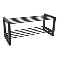 SCHUHABLAGE Flur Schwarz - Schwarz, Metall (70/30/28cm) - LOFT42