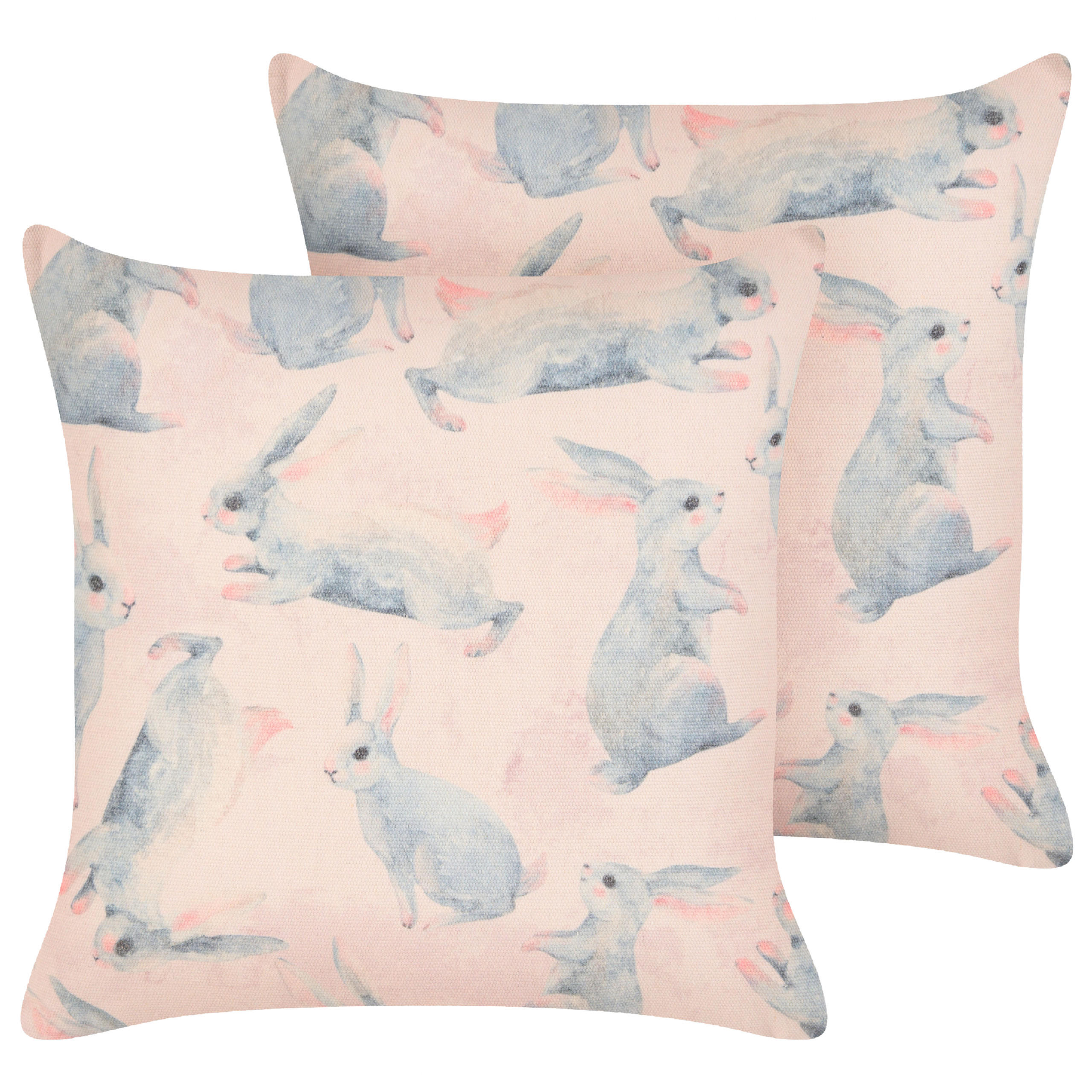 DEKOKISSEN 2er-Set Rosa 45/45 cm Ratibida - Pink, Naturmaterialien/Textil (45/45cm) - Beliani