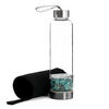 WASSERFLASCHE mit Heilsteinen und Tasche 400ml - Blau, Glas (0.4L) - Intirilife