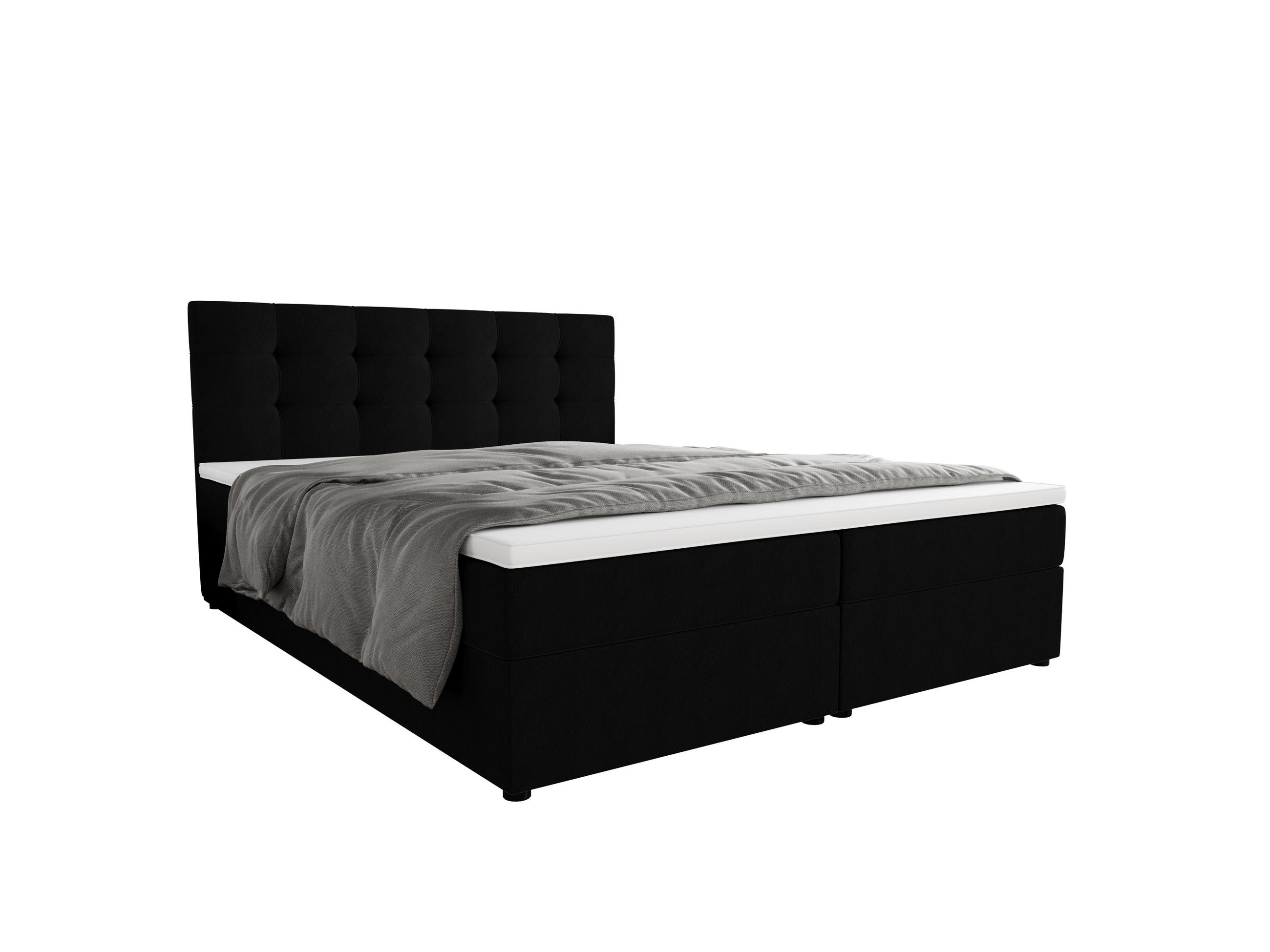 BOXBETT FADO 2 160x200, mit Matratze H3 und Topper, Cosmic 100 - Schwarz, Holz/Kunststoff (160/200cm) - Bedante
