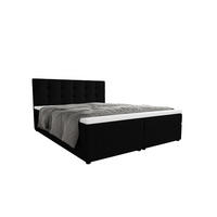 BOXBETT FADO 2 200x200, mit Matratze H3 und Topper, Cosmic 100 - Schwarz, Holz/Kunststoff (200/200cm) - Bedante