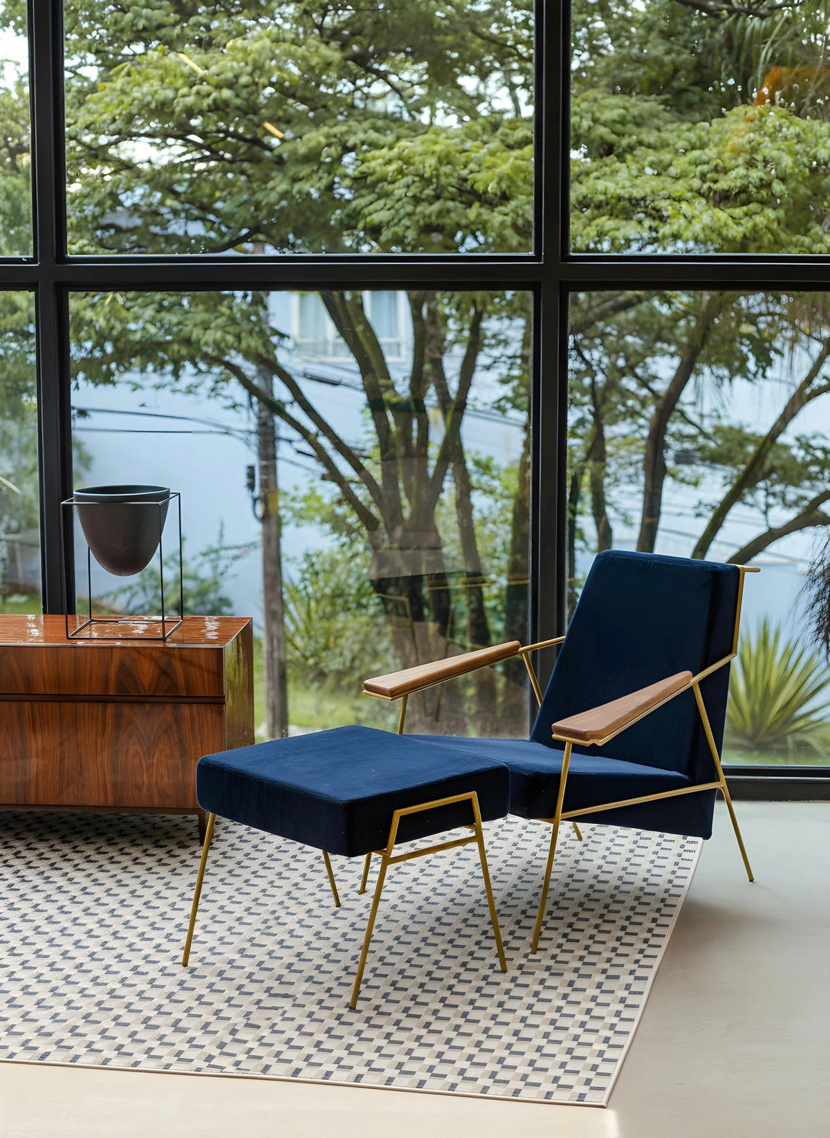 DESIGN Teppich für Innen und Außen blau - Blau, Textil (160/230cm) - AFK Living