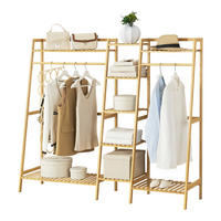 GARDEROBENSTÄNDER Sogndal - Naturfarben, Holz (158/139/40cm) - [en.casa]