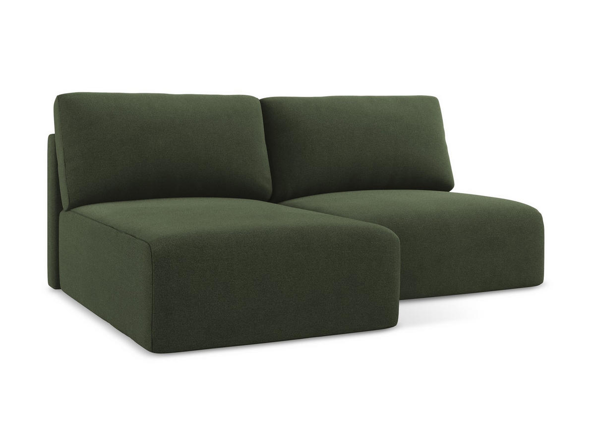 ECKSOFA mit Schlaffunktion links Strukturstoff Stoff Grün - Blau/Schwarz, Kunststoff/Textil (149/210cm) - Makamii
