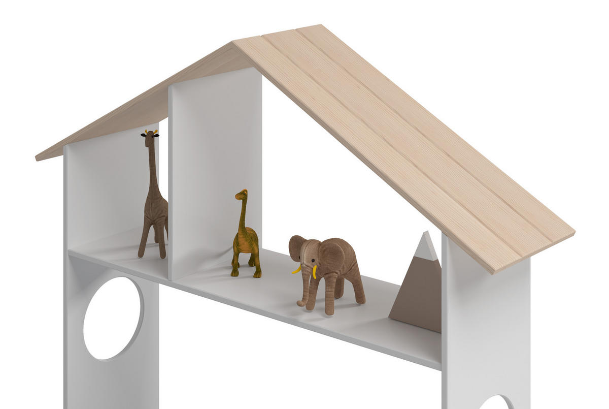 KINDERBETT Odessa Weiß 216/128/153 cm - Weiß, Holz (90/190cm) - Calicosy