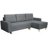 ECKSCHLAFSOFA Vega mit Universelle Ottomane Hellgrau - Hellgrau, Textil (225/150cm) - Beautysofa