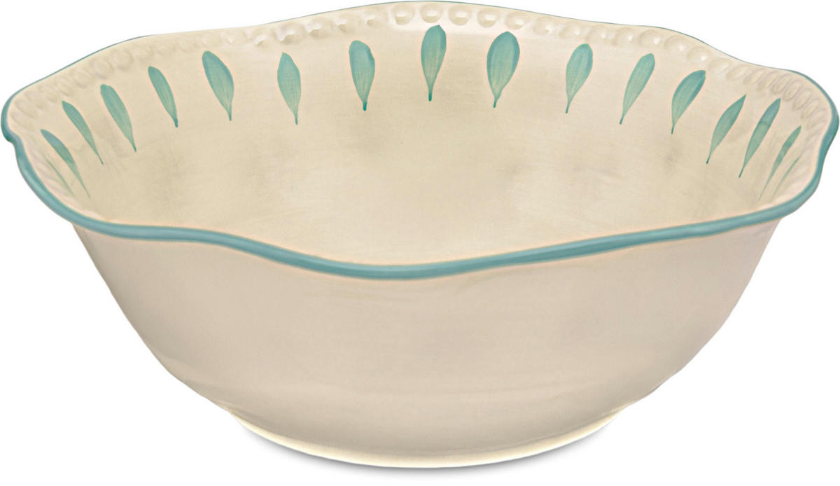 SALATSCHÜSSEL Domitilla Aqua Grün - Multicolor, Keramik (24cm) - Rose & Tulipani