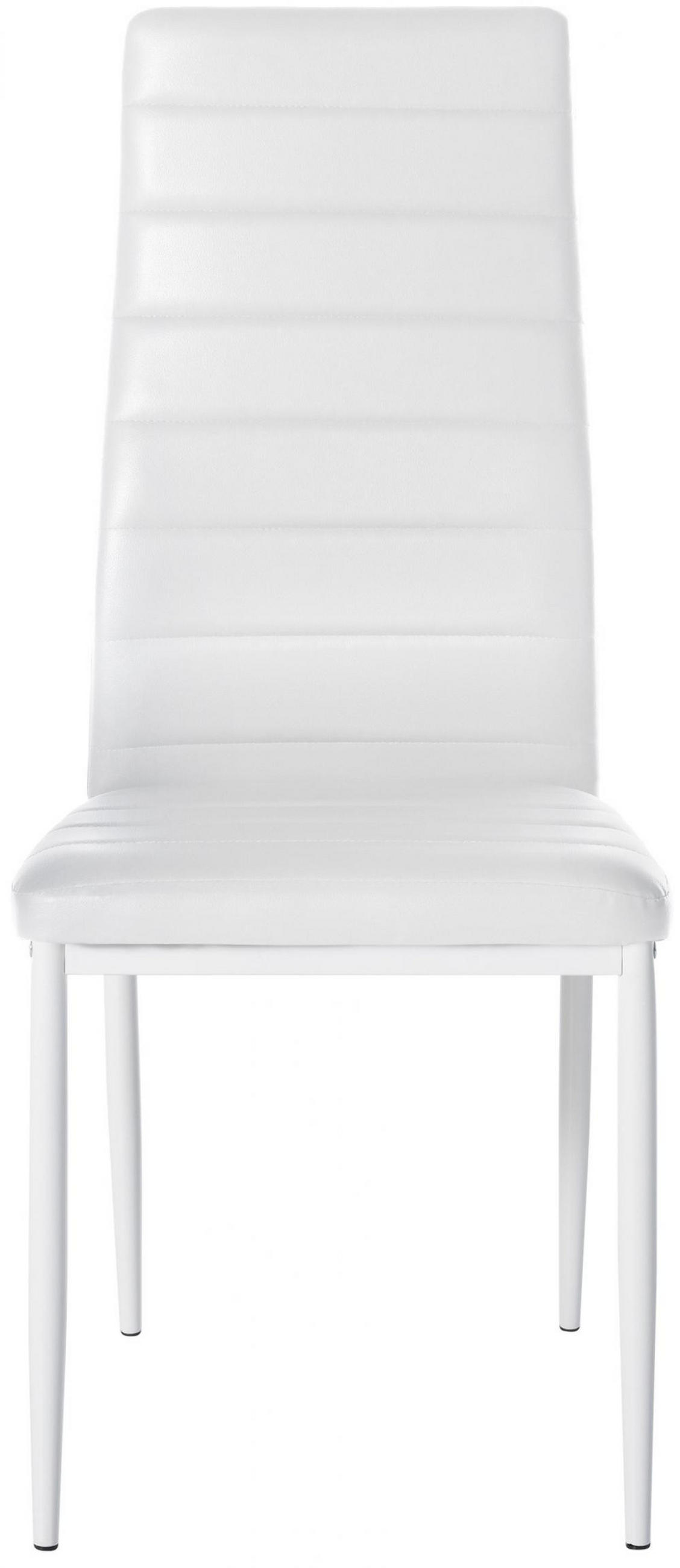 STUHL Lederlook weiß - Weiß, Textil/Metall (41.5/99/40cm) - CLP