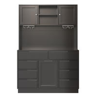 BUFFETSCHRANK Schwarz 120/40/183.5 cm - Schwarz, Holz (120/183.5/40cm) - PANGIVO