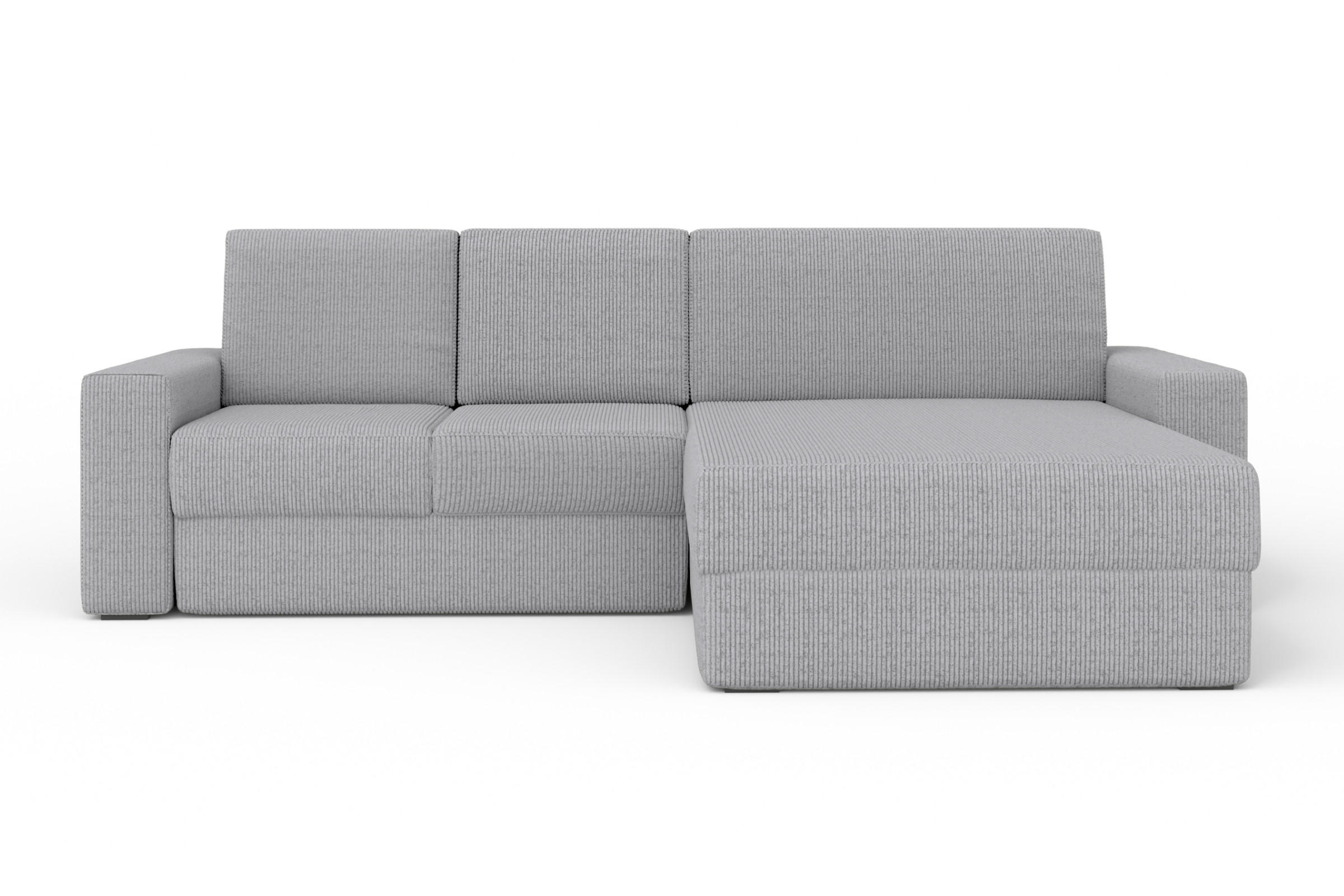 ECKSOFA TOCO XL 275/170 cm in Cord Hellgrau rechts - Hellgrau, Holz/Holzwerkstoff (275/170cm) - Deine Möbel 24