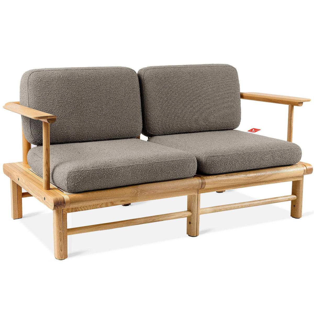 GARTENSOFA ATREDA 2-Sitzer - Grau, Holz/Textil (160/74/80cm) - KONSIMO®