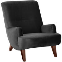 SESSEL Kajsa 71x80x101 Bezug Samtvelours Buche nussbaum/schwarz - Nussbaumfarben/Schwarz, Kunststoff (101/80/71cm) - 58aufmkessel