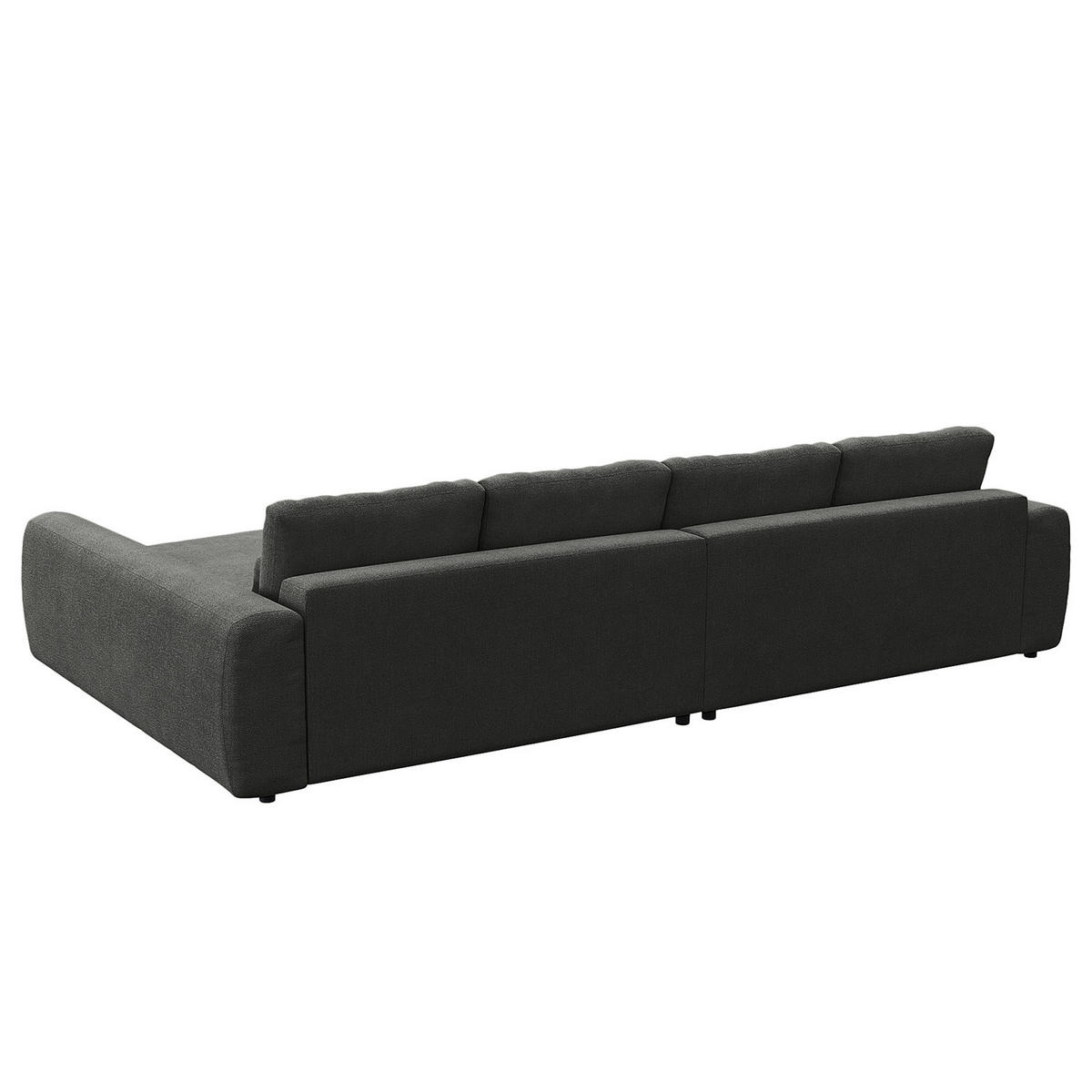 ECKSOFA mit XXL-Longchair - Schwarz/Grau, Kunststoff/Textil (323/182cm) - home24