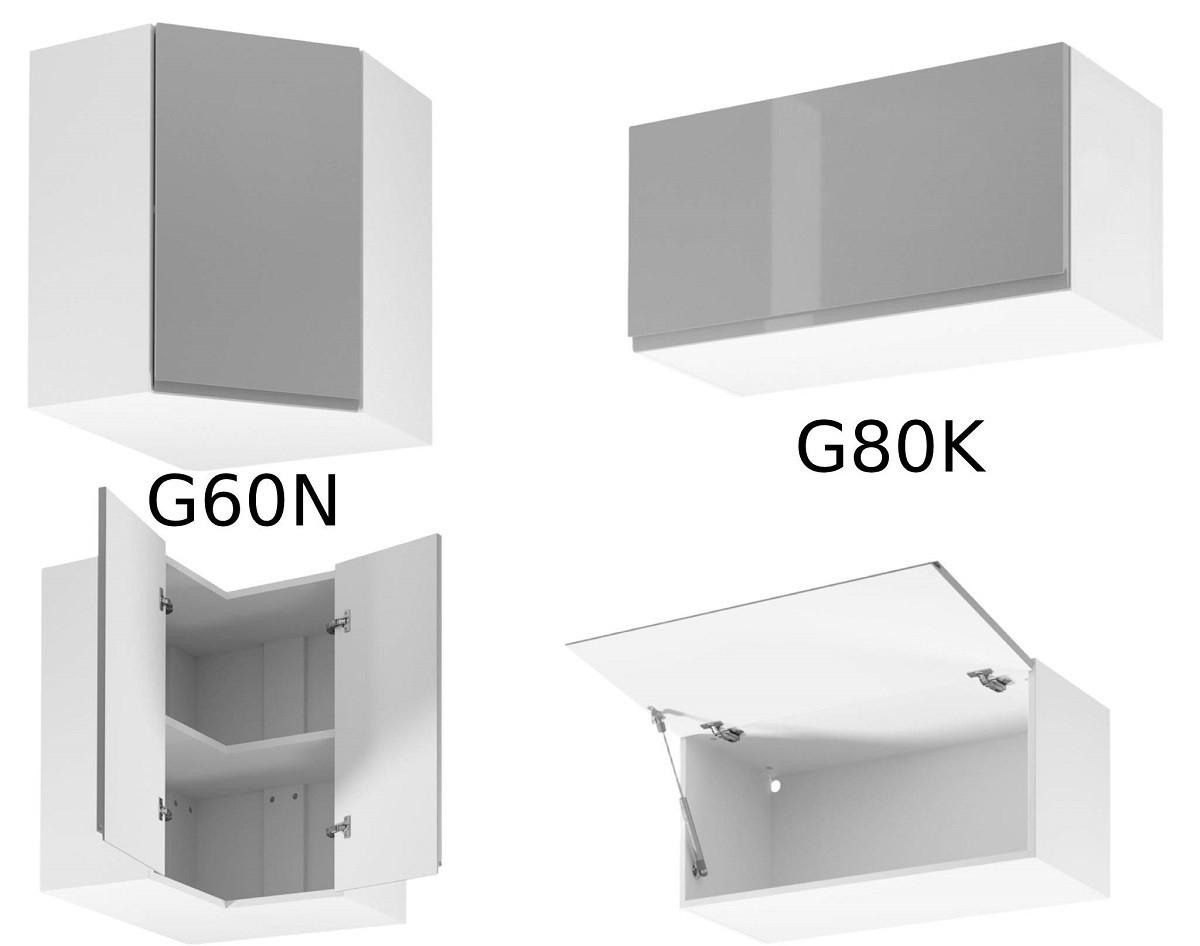 WINKELKÜCHE 420 cm x 240 cm - Aspen KA7-M420 - in Grau/Hochglanz - Grau, Holz (660/212/58cm)