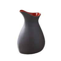 KARAFFE & SAUCIERE Piment-rot 50 cl - Schieferfarben/Rot, Keramik (0.5L) - Revol Porcelaine France