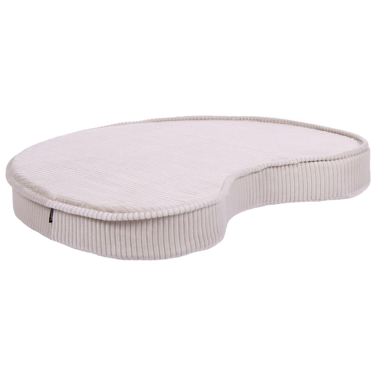 POUF Samtstoff Hellbeige Nili - Beige/Braun, Textil (90/10/75cm) - Beliani
