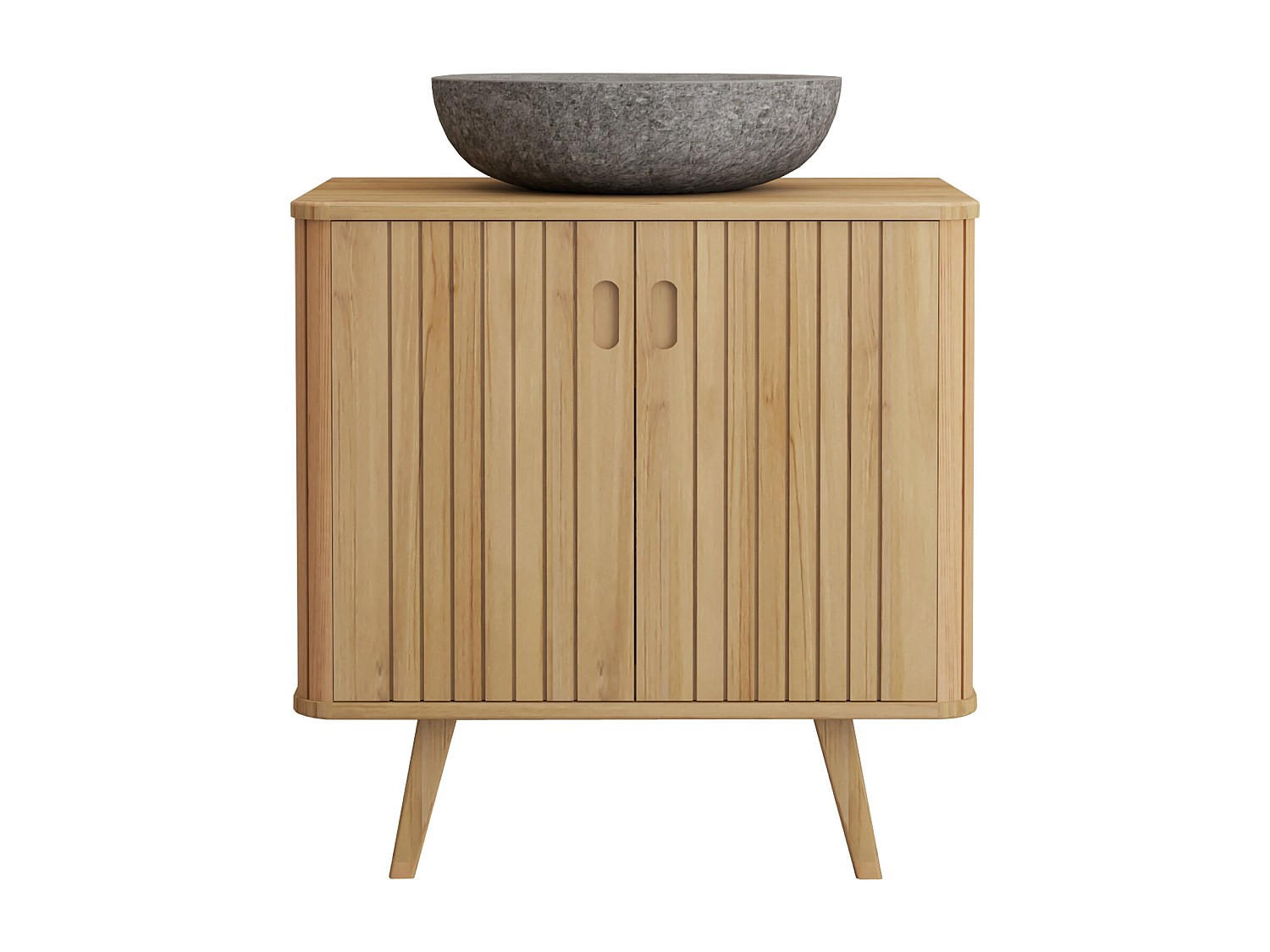 EINZELWASCHTISCH - 80 cm x 55 cm - holz - naturfarben hell Wamena - Naturfarben, Holz (80/80/55cm) - Vente-Unique
