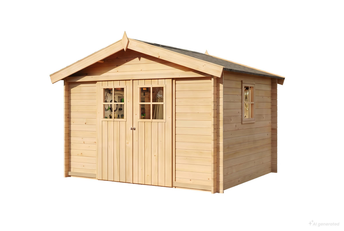 GERÄTEHAUS Holz Evere - Naturfarben, Holz (335/226/265cm) - Alpholz