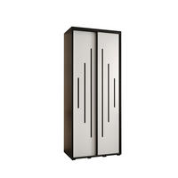 SCHWEBETÜRENSCHRANK 235,2/100/60 2-türig - Schwarz/Weiß, Holz/Metall (100/235/60cm) - Abiks Möbel
